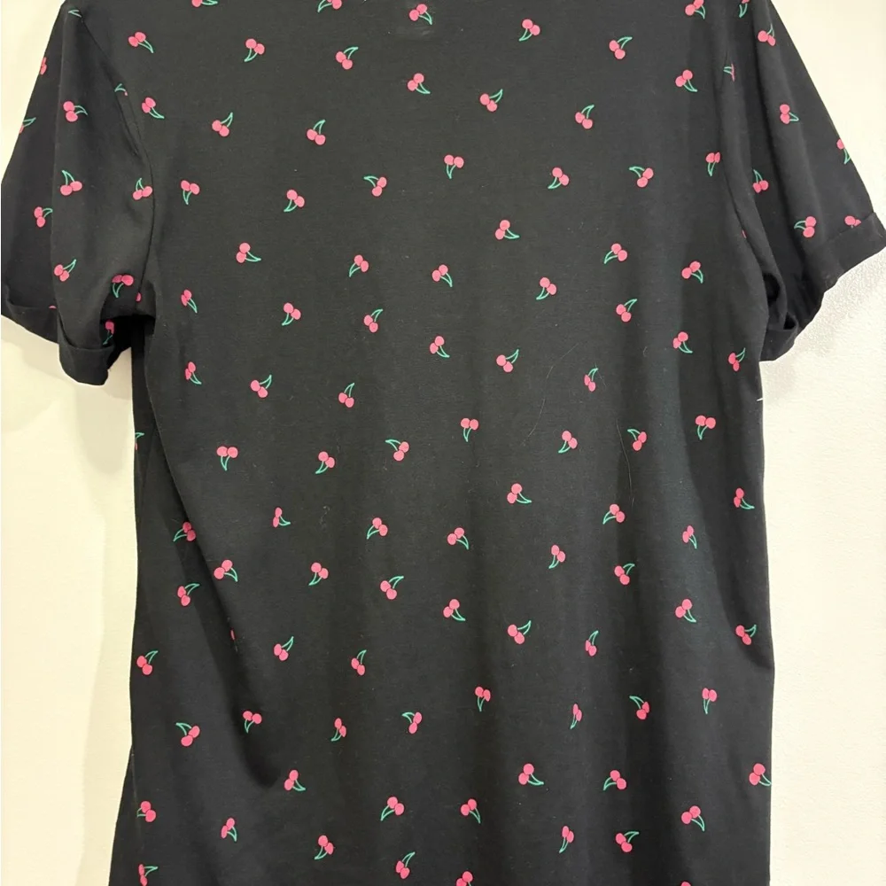 Black Cherry Print Women's Short Sleeve Tee - Picture 8 of 8